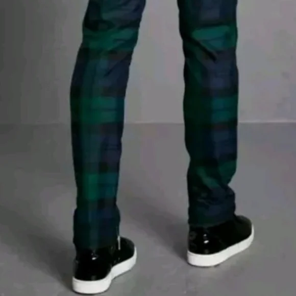 Boohoo Man Skinny Tartan Tailor Trousers Pants Ankle Zip Men 32 Hertiage Plaid - Picture 5 of 15